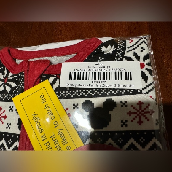 Little Sleepies Disney Mickey Fair Isle Zippy, 3-6 months, new with tags/in bag. - Picture 2 of 2